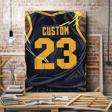 Indiana Jersey Custom Canvas Print Wall Art for Boy Girl Men Women Basketball Personalized Canvas Art